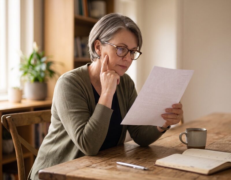 Woman reviewing a Will document at home, reflecting on a deadline for a family provision claims in Queensland